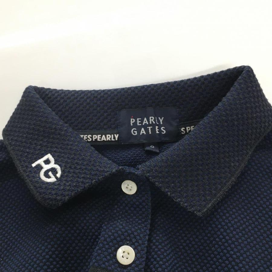 PEARLY GATES（パーリーゲイツ） 半袖ポロワンピース ネイビー系 ロゴ