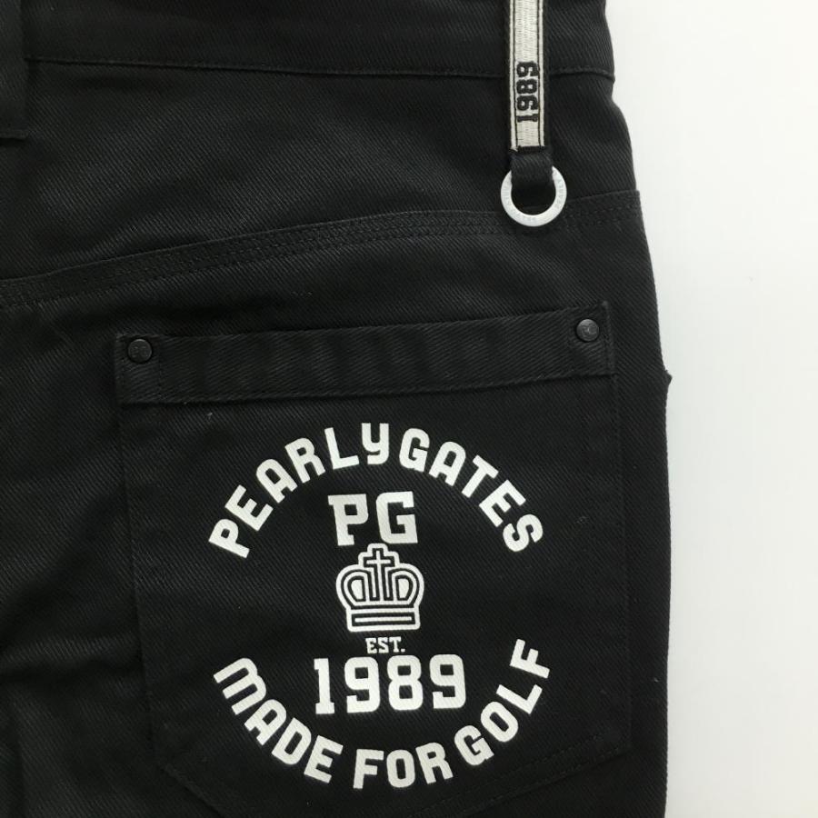現行モデル　パーリーゲイツ　パンツ　黒　S〜M相当　ブラック　ストレッチ素材　3 PEARLY GATES（パーリーゲイツ） 【美品】パーリーゲイツ パンツ 黒×白