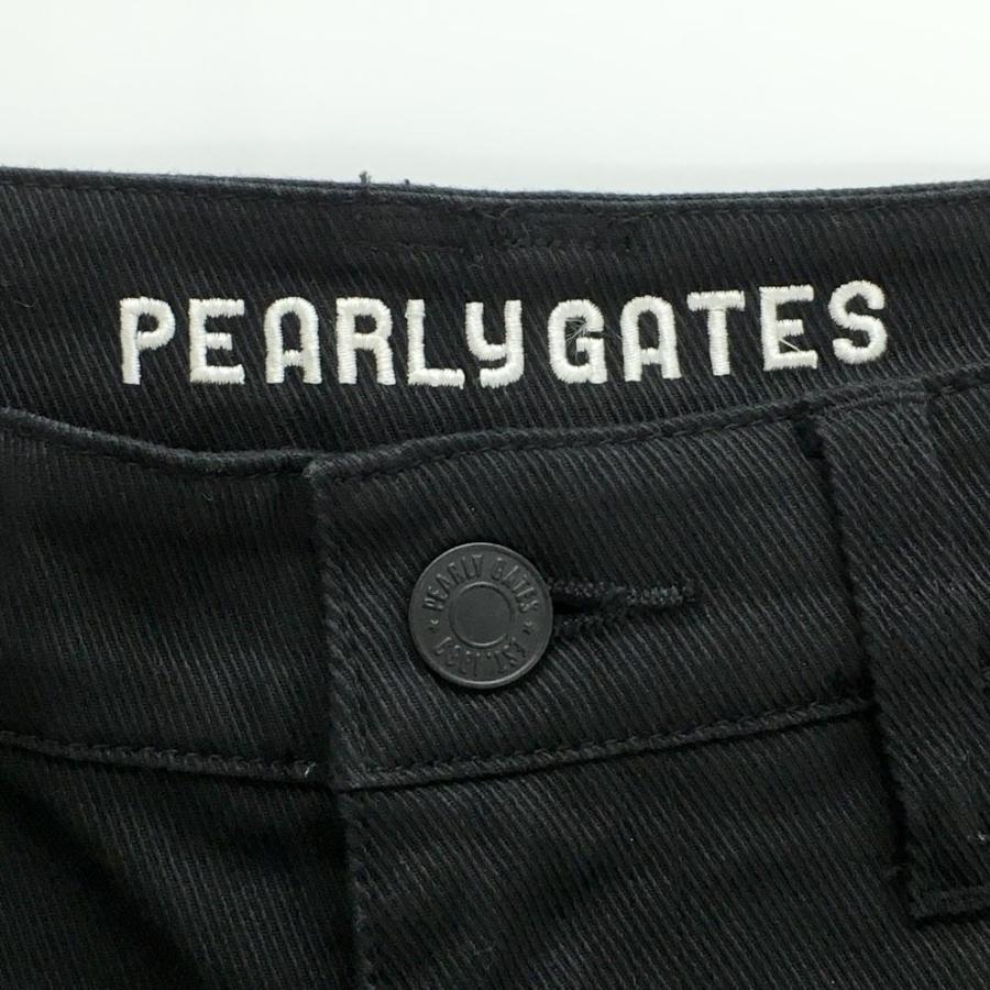 現行モデル　パーリーゲイツ　パンツ　黒　S〜M相当　ブラック　ストレッチ素材　3 PEARLY GATES（パーリーゲイツ） 【美品】パーリーゲイツ パンツ 黒×白
