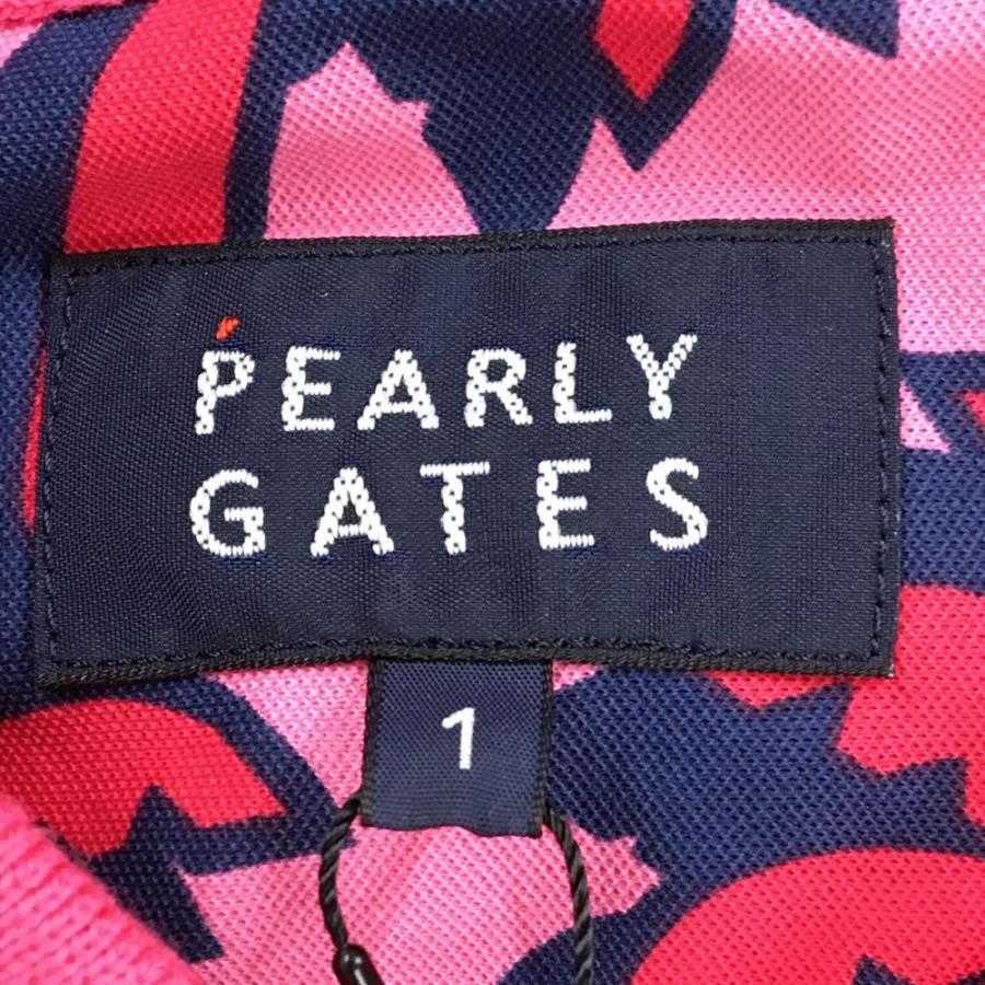 【新品】パーリーゲイツ ノースリーブポロシャツ ピンク×レッド ヤシの木柄 レディース 1(M) ゴルフウェア PEARLY GATES PEARLY GATES（パーリーゲイツ） 【新品】パーリーゲイツ ノースリーブ
