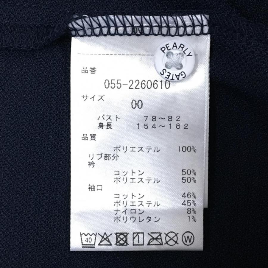 【新品】パーリーゲイツ ノースリーブポロシャツ ネイビー×白 感電ニコちゃん 稲妻ワッペン レディース 00(XS) ゴルフウェア PEARLY GATES_7