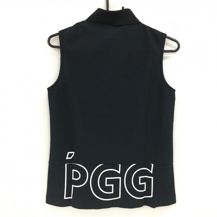 新品　PGG レディース ゴルフ ノースリーブポロシャツ ネイビー　1 PGG 【新品】PGGパーリーゲイツ ノースリーブポロシャツ ネイビー×白