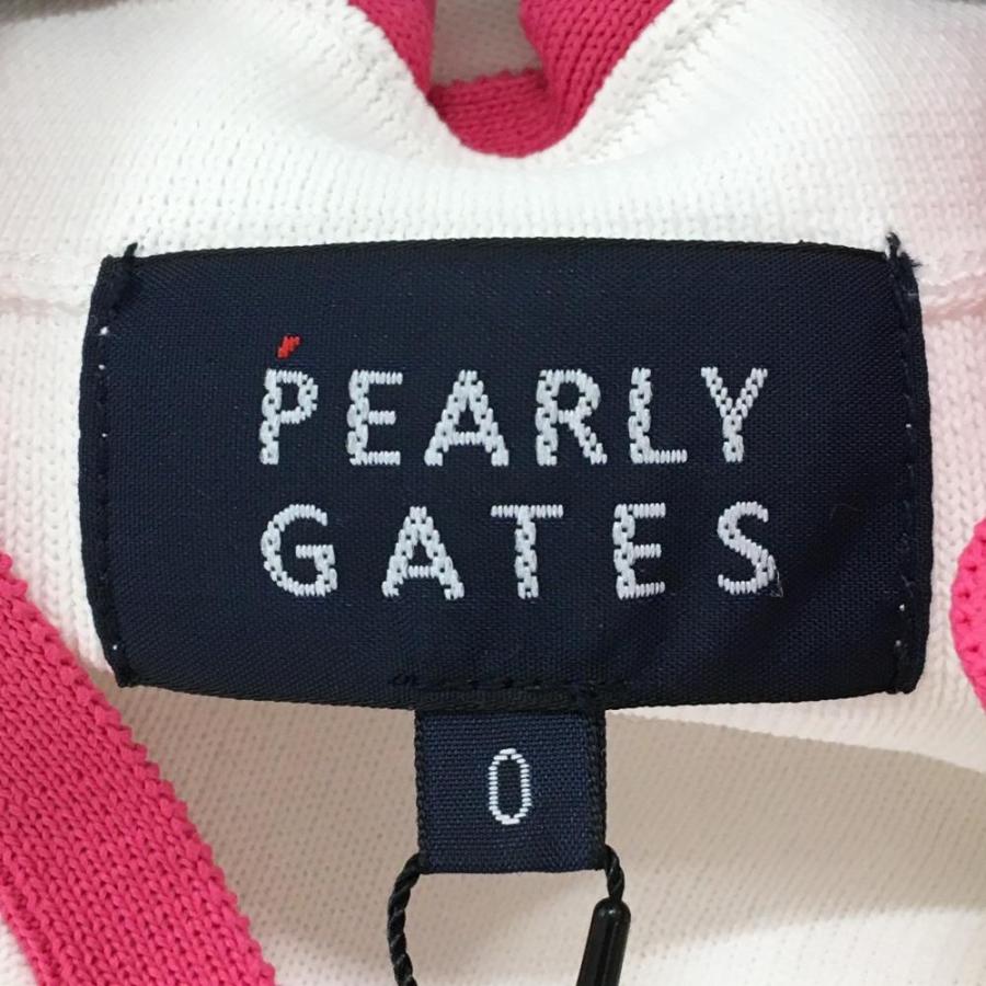 PEARLY GATES パーリーゲイツ　ノースリーブニットワンピース白ピンク0 PEARLY GATES（パーリーゲイツ） 【新品】パーリーゲイツ ノースリーブ