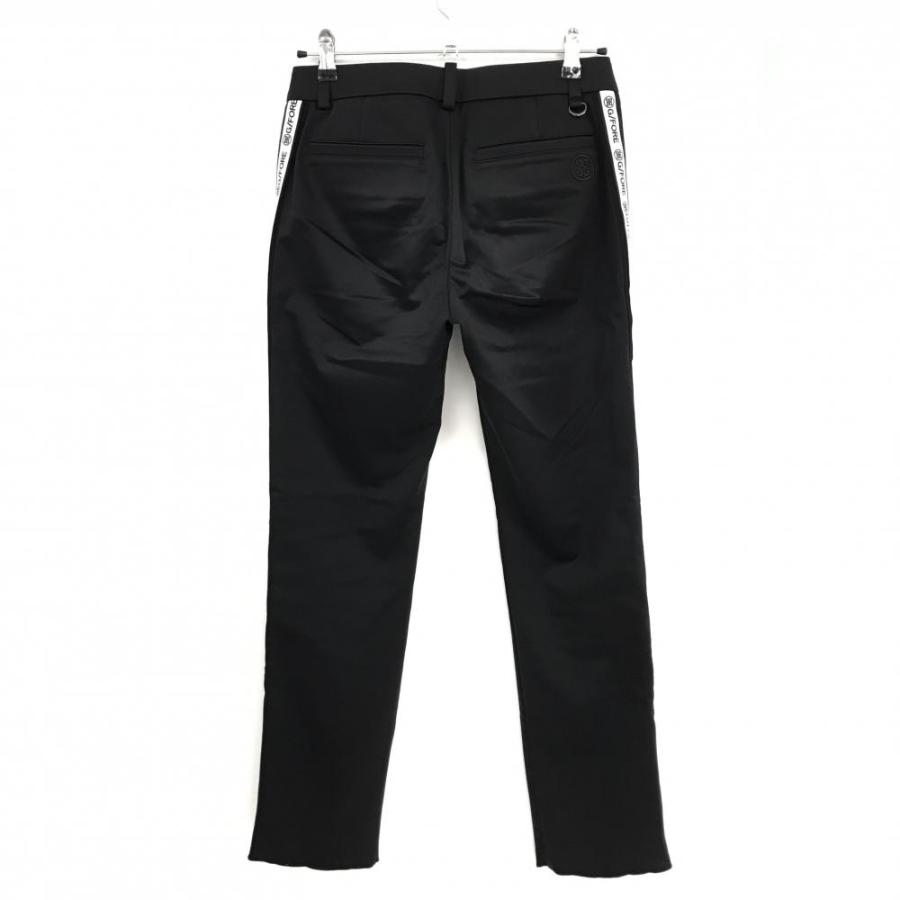 【未使用品】ジーフォア パンツ 黒×白 サイドロゴライン 裏微起毛 レディース 38(M) ゴルフウェア G/FORE G/FORE（ジーフォア） 【未使用品】ジーフォア パンツ 黒×白 サイド