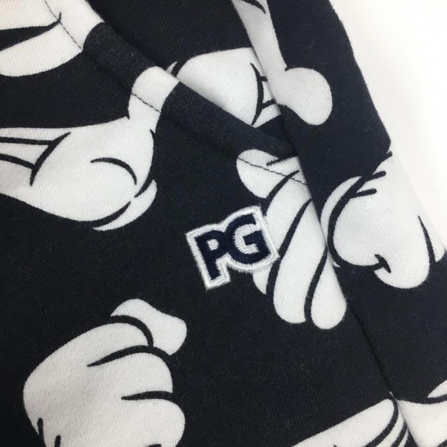 【美品】パーリーゲイツ×Disney スウェットスカート 黒×白 ミッキーの手総柄 裏起毛 レディース 1(M) ゴルフウェア PEARLY GATES PEARLY GATES（パーリーゲイツ） 【美品】パーリーゲイツ×Disney