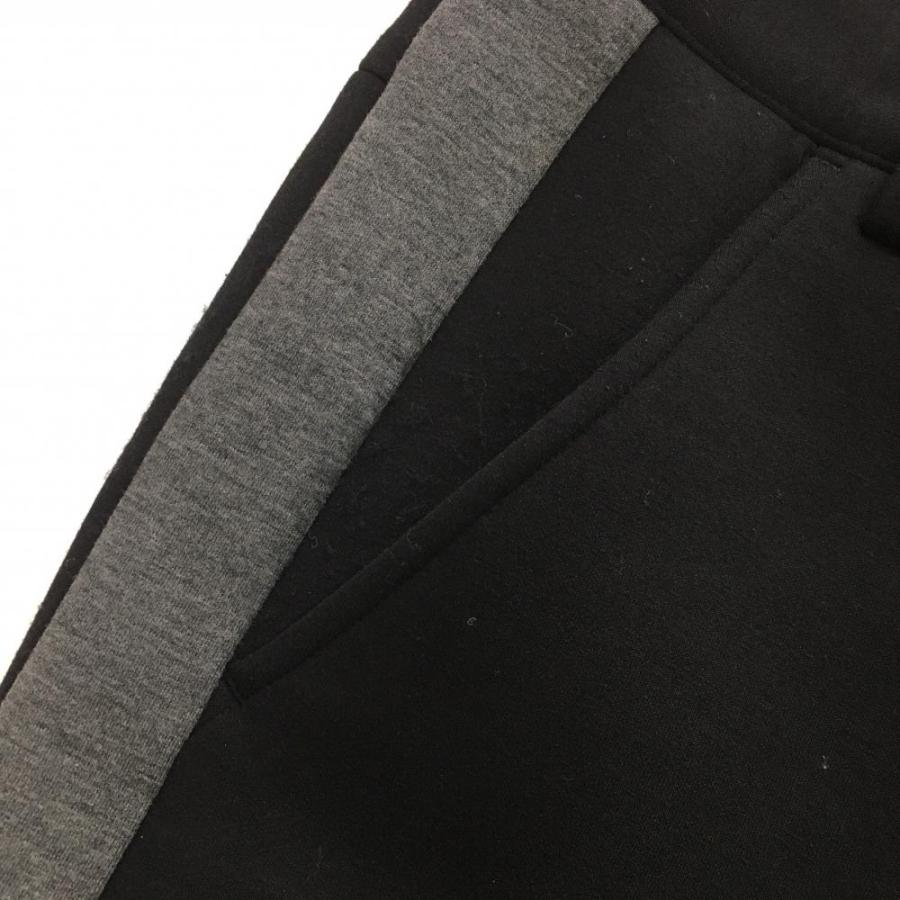 ジーフォア パンツ 黒×杢グレー ダンボールニット サイドライン