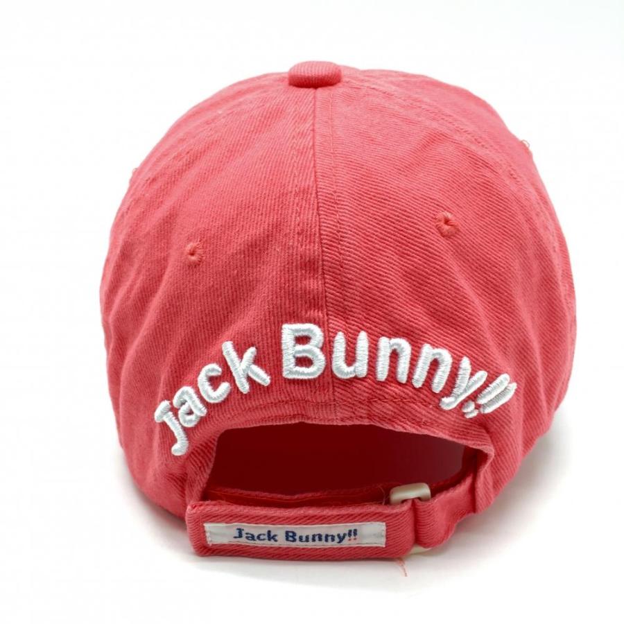 Jack Bunny!!（ジャックバニー） キャップ レッドピンク系×白 立体ロゴ
