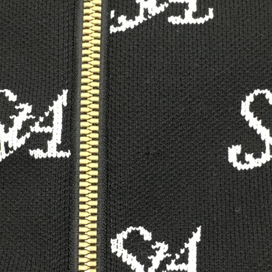St ANDREWS セントアンドリュース ニットジップパーカー 黒×白 ロゴ総