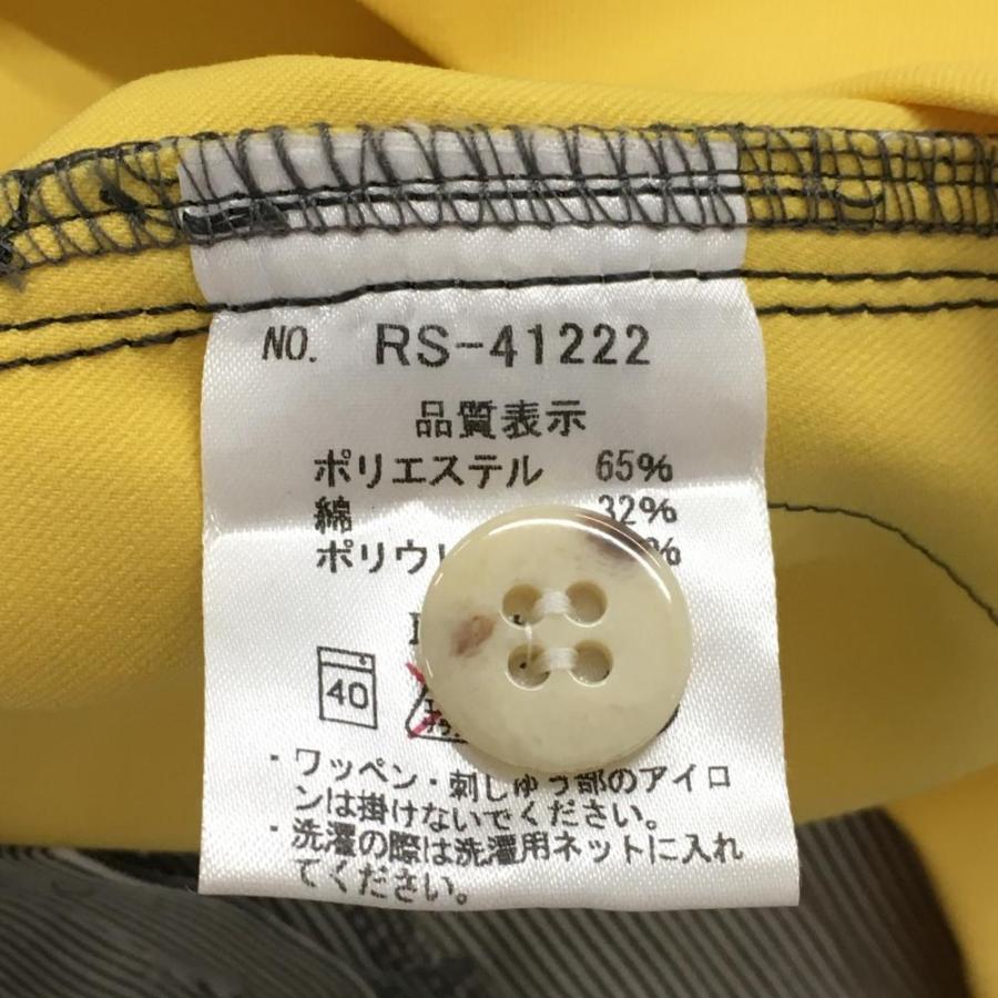 Russeluno（ラッセルノ） パンツ グレー×白×イエロー 前ストライプ