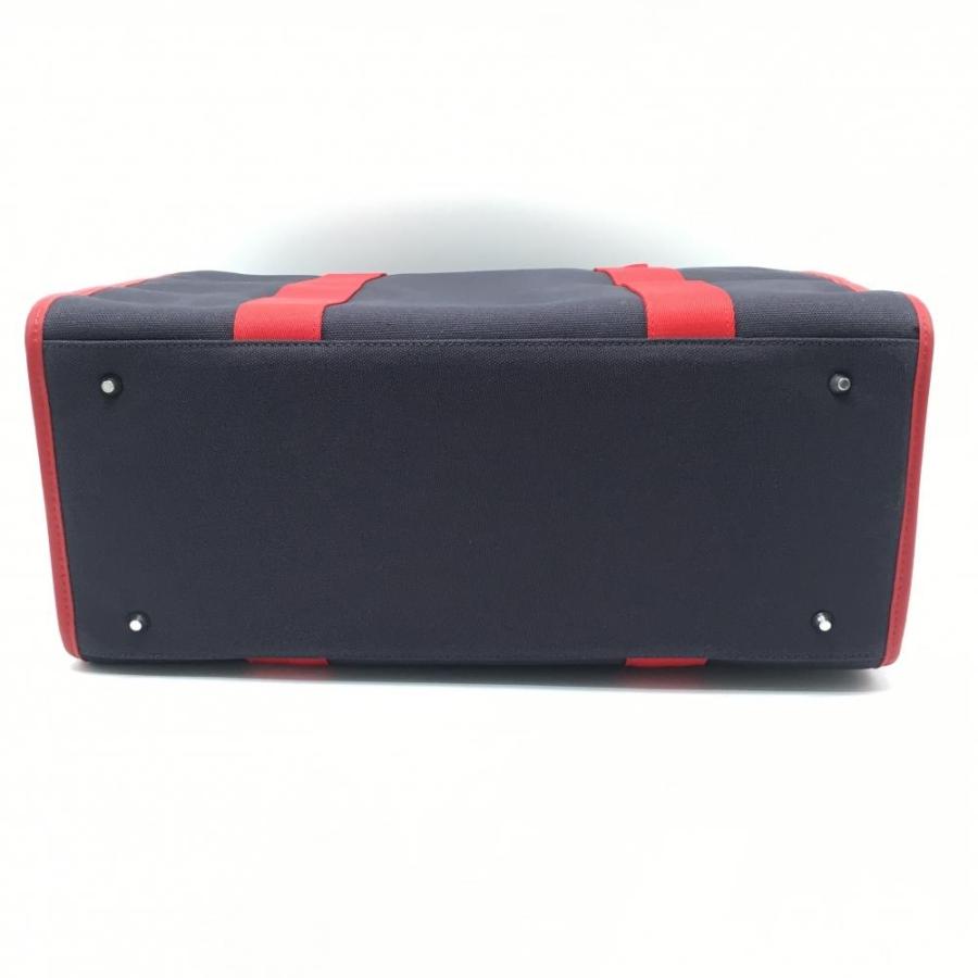 新品】ディセンバーメイ ビッグトートバッグ ネイビー×レッド スクエア