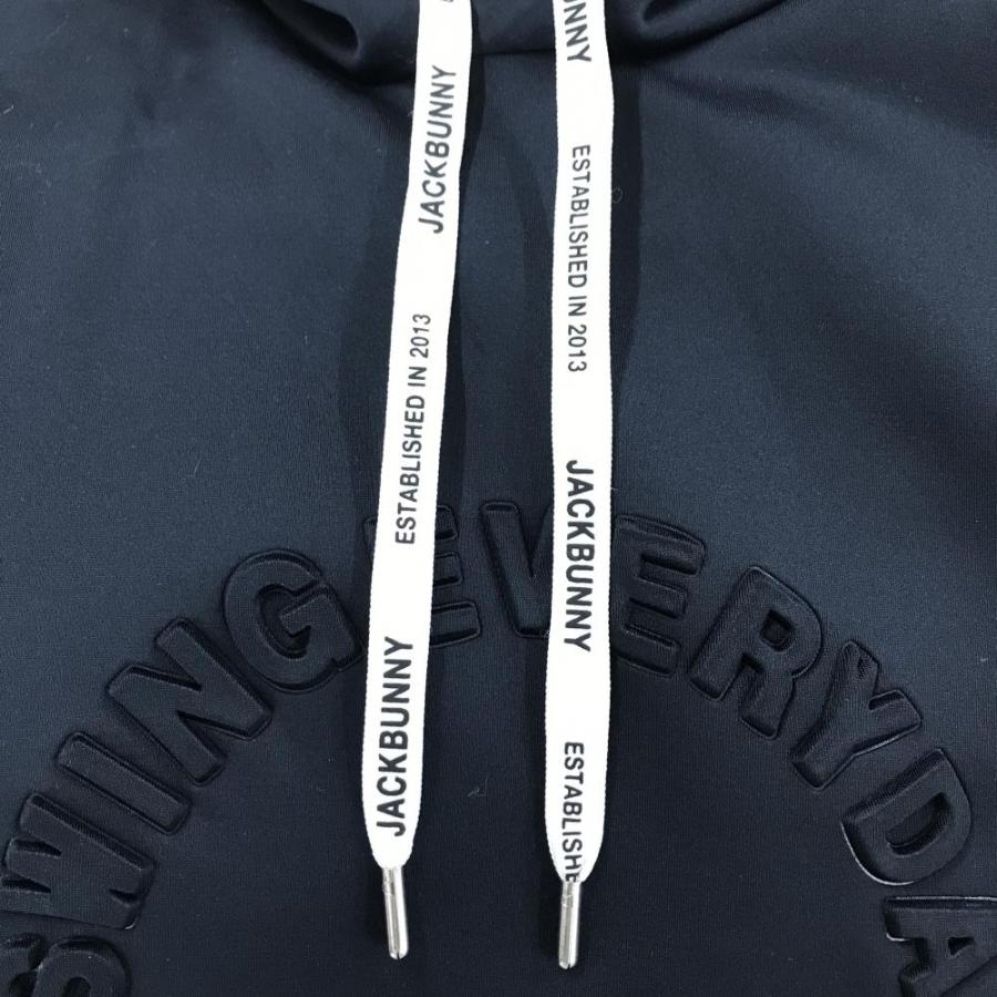 【超美品】ジャックバニー パーカー ネイビー 3Dロゴ ダンボールニット レディース 1(M) ゴルフウェア 2025年モデル Jack Bunny Jack Bunny!!（ジャックバニー） 【超美品】ジャックバニー パーカー