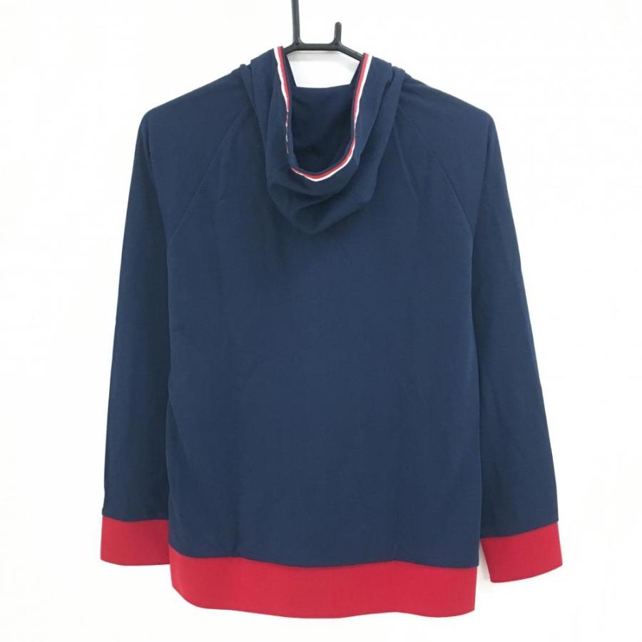【新品】トミーヒルフィガー ジップパーカー ネイビー×レッド×白 胸ロゴワッペン レディース L ゴルフウェア   Golf TOMMY HILFIGER（トミー・ヒルフィガー） 【新品】トミーヒルフィガー