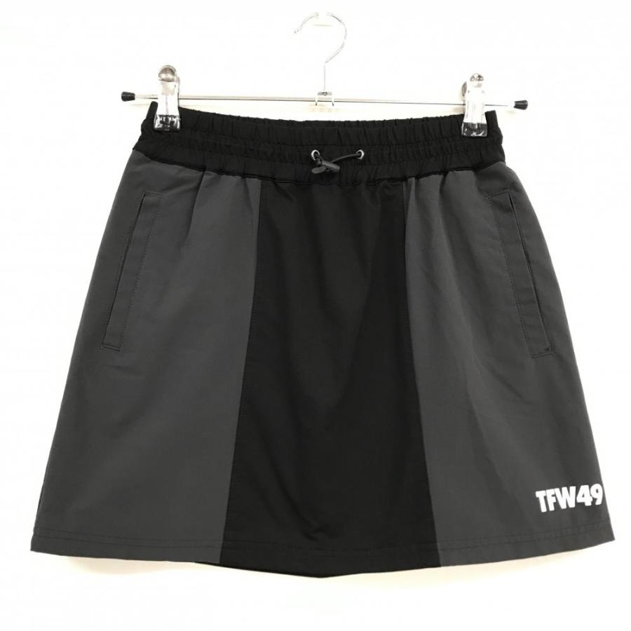 TFW49 【超美品】TFW49 スカート グレー×黒 裏地メッシュ ウエストゴム
