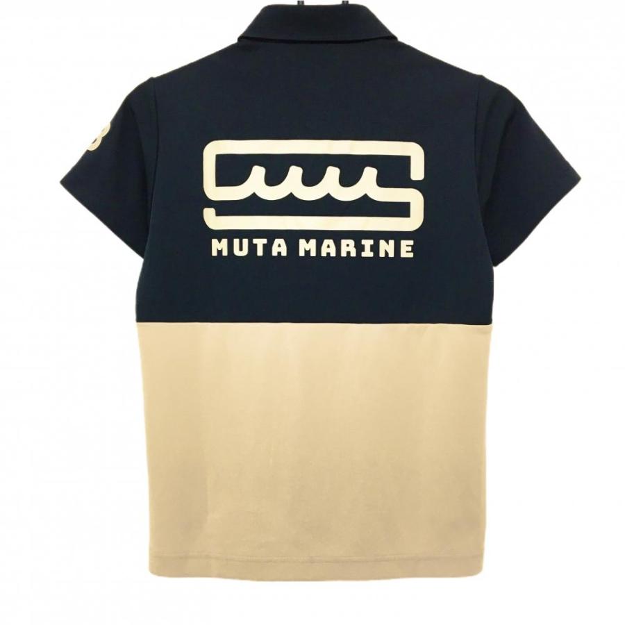 muta MARINE（ムータマリン） 半袖ポロシャツ 黒×ベージュ バイカラー
