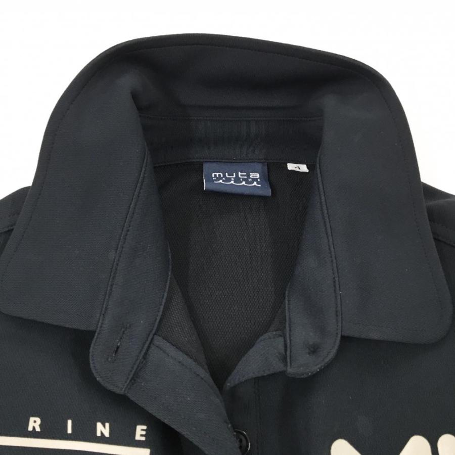 muta MARINE（ムータマリン） 半袖ポロシャツ 黒×ベージュ バイカラー