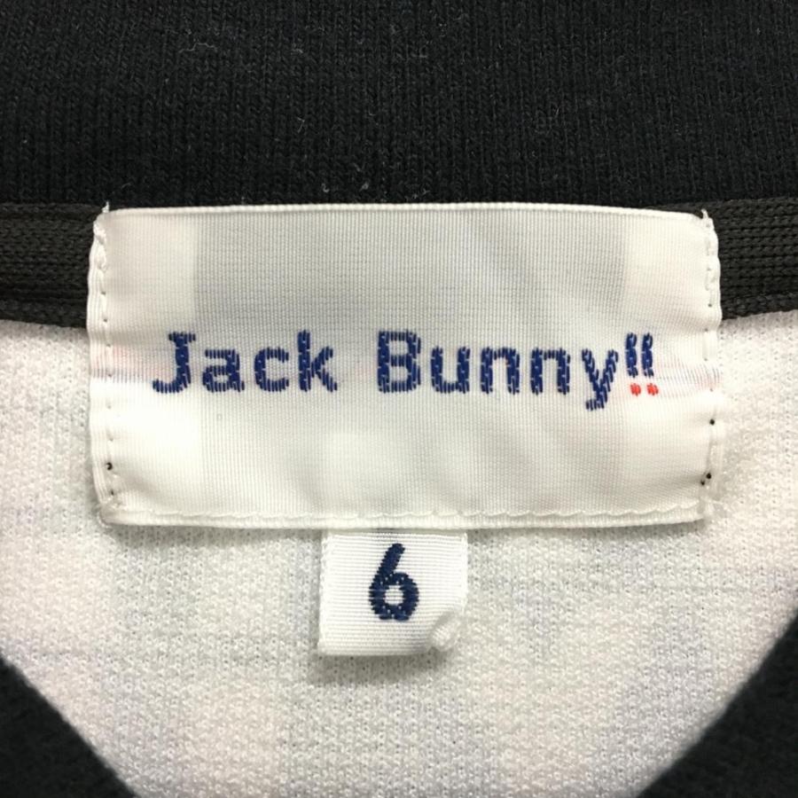 Jack Bunny!!（ジャックバニー） 半袖ポロシャツ 黒×白 ロゴ総柄