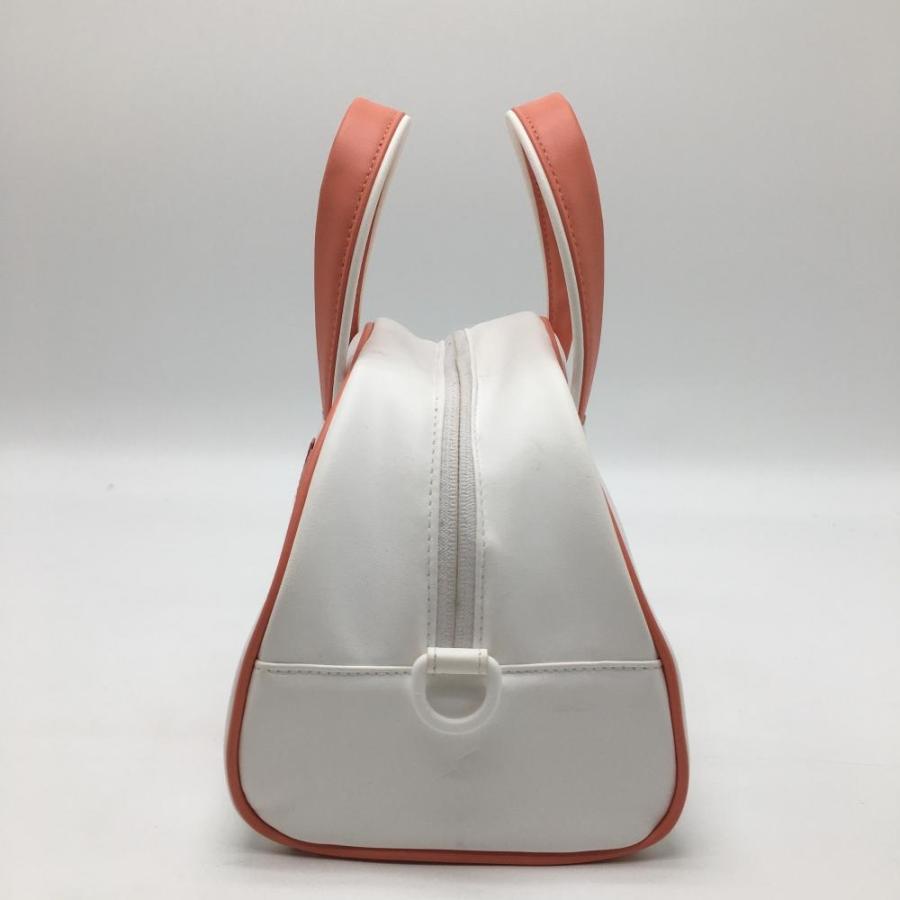 adidas（アディダス） カートバッグ 白×サーモンピンク 3ライン 内側