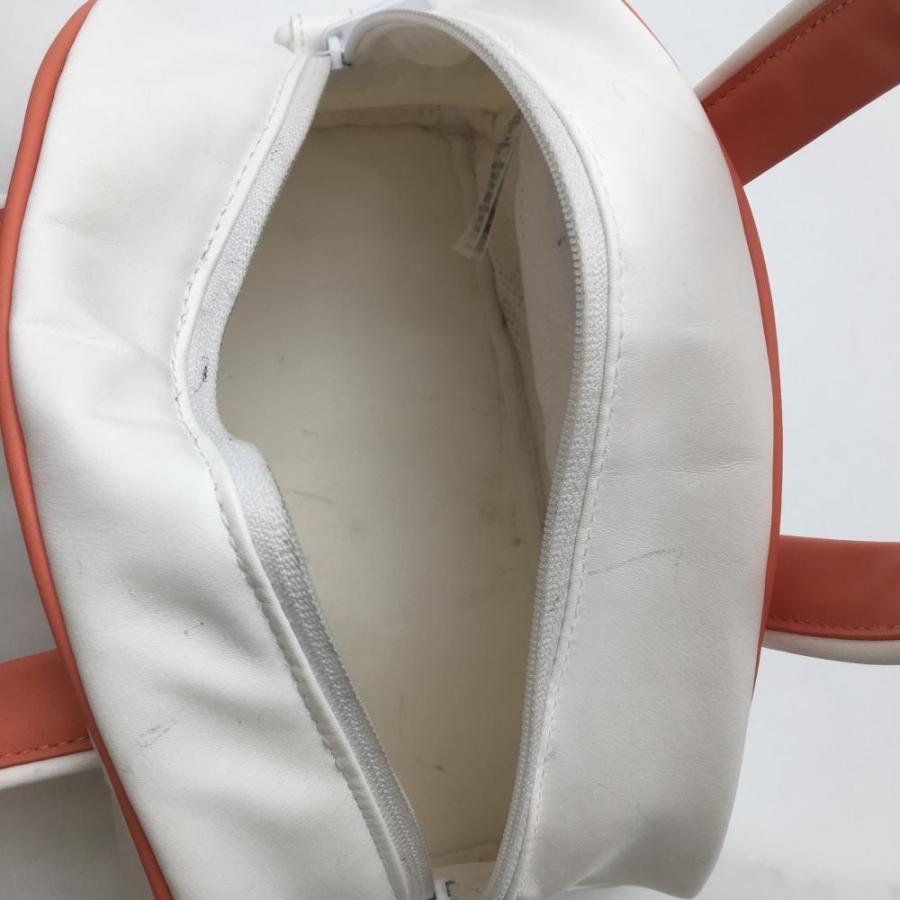 adidas（アディダス） カートバッグ 白×サーモンピンク 3ライン 内側