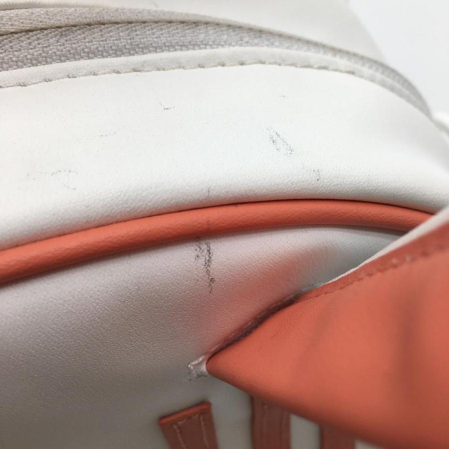 adidas（アディダス） カートバッグ 白×サーモンピンク 3ライン 内側