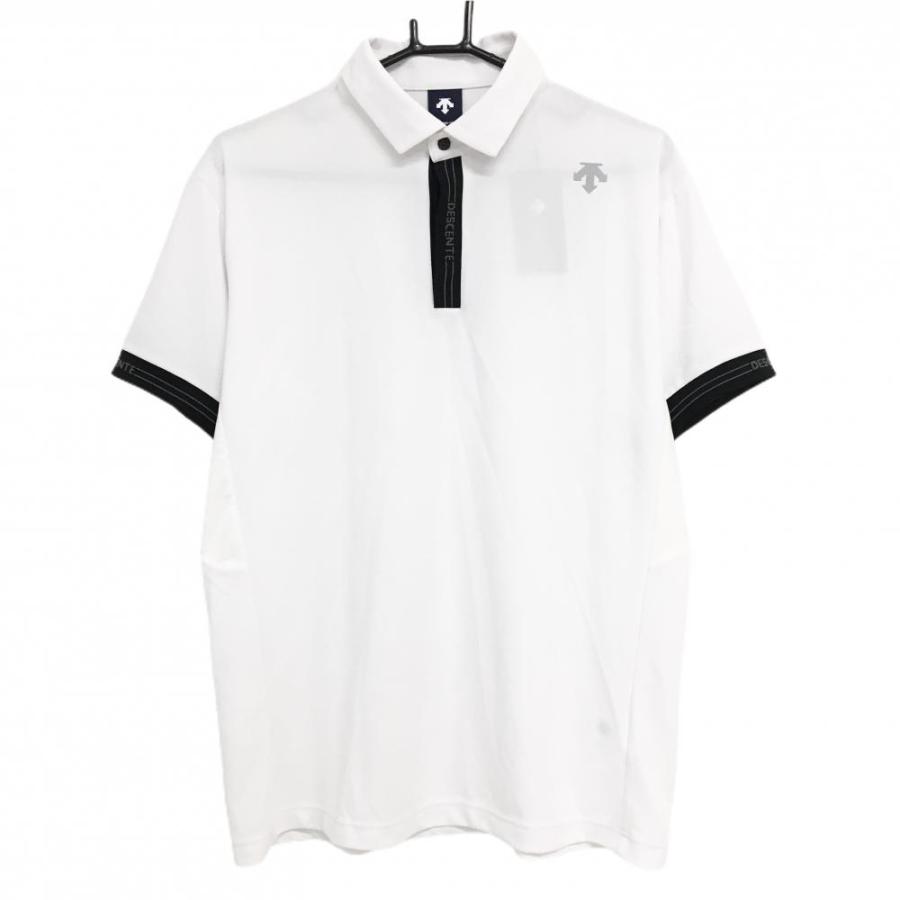 DESCENTE GOLF ポロシャツ ホワイト Lサイズ DESCENTE GOLF 【新品】デサントゴルフ 半袖ポロシャツ 白 吸汗速乾
