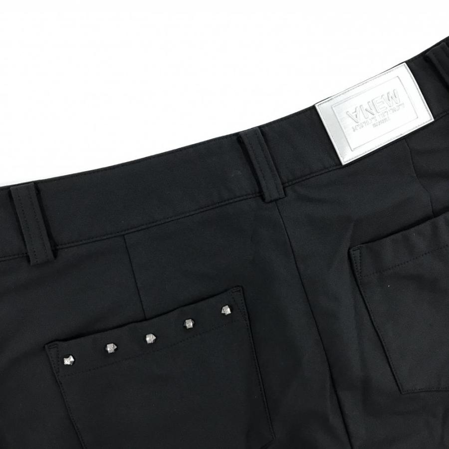 美品】アニューゴルフ パンツ 黒 ポケットスタッズ ストレッチ