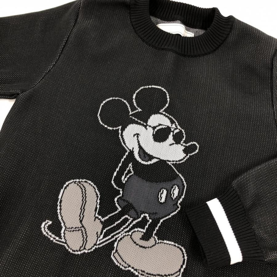 【超美品】V12×Disney セーター 黒×白 前面ミッキーマウス バックロゴ レディース 0(S) ゴルフウェア V12の画像