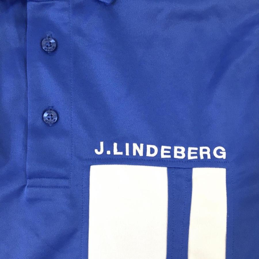 J.LINDEBERG（ジェイリンドバーグ） 半袖ポロシャツ ブルー系×白