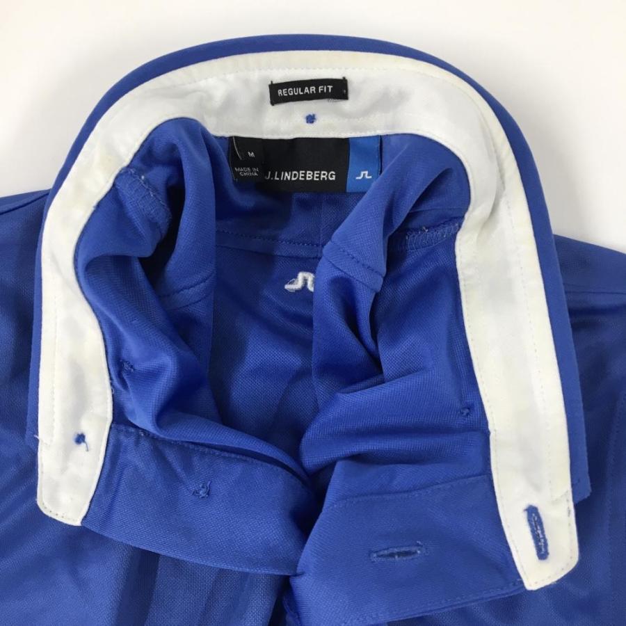 J.LINDEBERG/ジェイ リンドバーグ ゴルフ 長袖ポロシャツ【青】新品！ J.LINDEBERG（ジェイリンドバーグ） 半袖ポロシャツ ブルー系×白