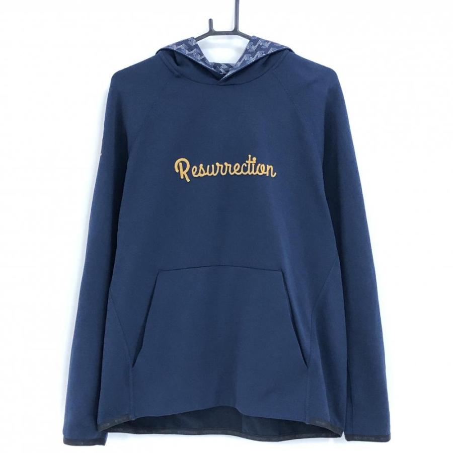 レザレクション　新品　M寸　ネイビー　パーカー Resurrection 【美品】レザレクション パーカー ネイビー ロゴ刺しゅう