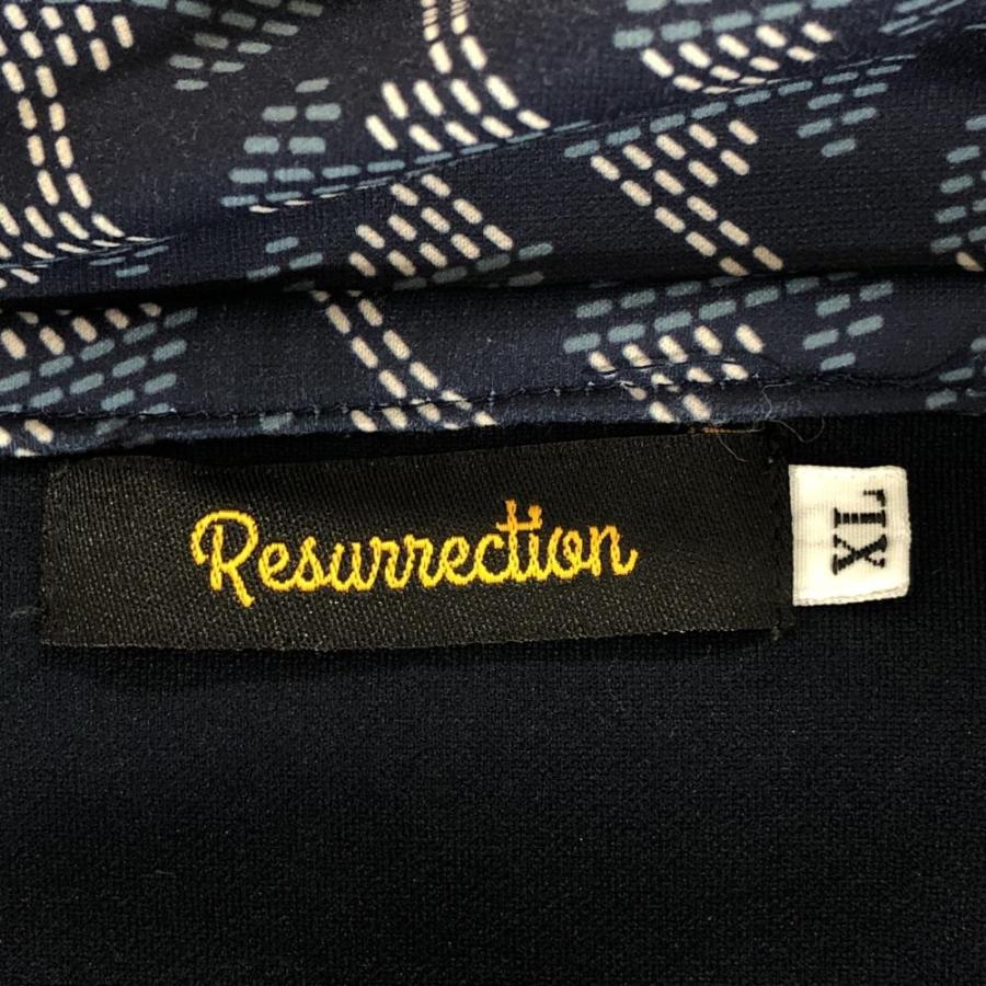 レザレクション　新品　M寸　ネイビー　パーカー Resurrection 【美品】レザレクション パーカー ネイビー ロゴ刺しゅう