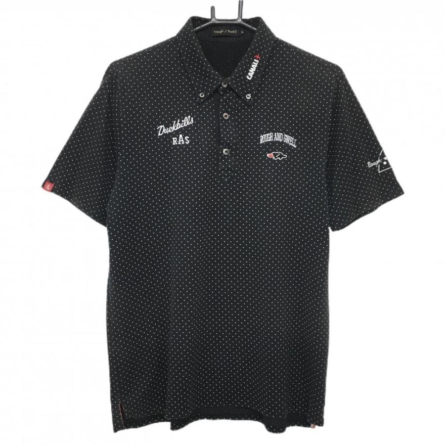 rough & swell POLO L BLACK メンズゴルフウェア ゴルフ rough & swell POLO L BLACK メンズゴルフウェア