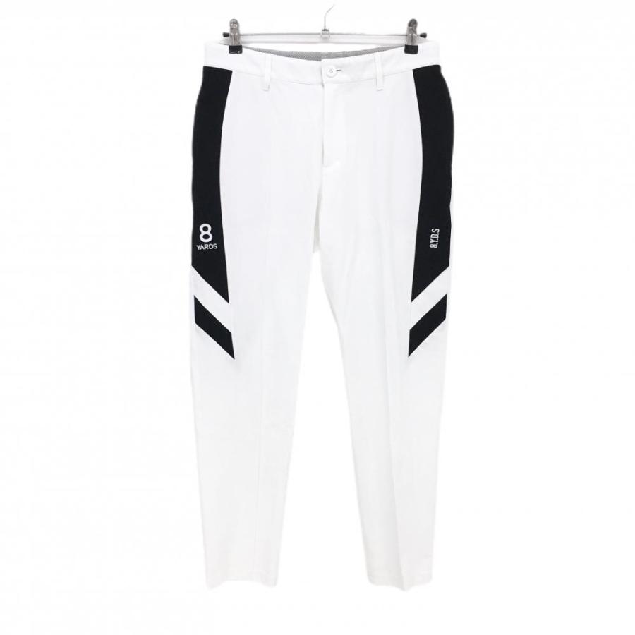 HACHYARDS ホワイトゴルフパンツ☆新品未使用☆ 超美品】ハチヤーズ パンツ 白×黒 サイド切替 メンズ XL ゴルフウェア