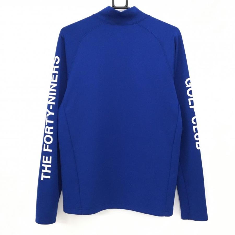 TFW49 【美品】TFW49 長袖ハイネックシャツ ブルー×白 ロゴ ストレッチ
