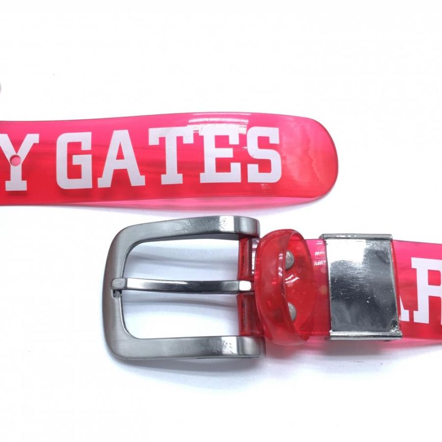 PEARLY GATES ゴルフベルト ホワイト×レッド PEARLY GATES（パーリーゲイツ） ベルト クリアレッド×白 ロゴ