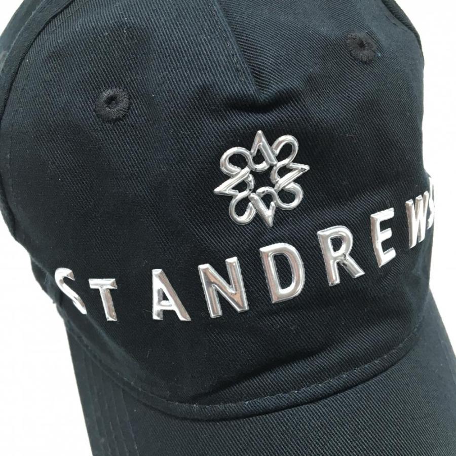 St ANDREWS 【美品】セントアンドリュース キャップ 黒×シルバー 立体