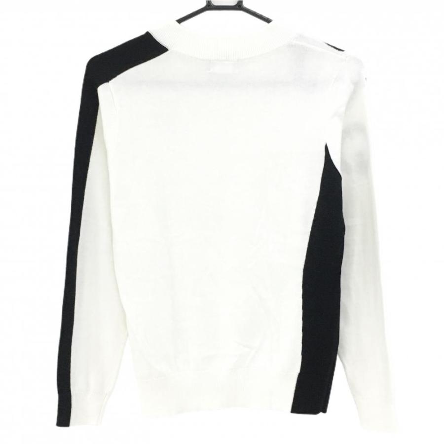 CPG GOLF 【美品】CPG セーター 白×黒 袖ロゴ Vネック ニット