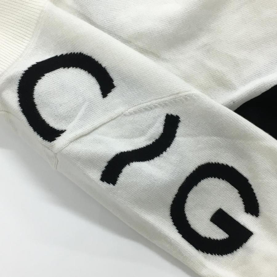 CPG GOLF 【美品】CPG セーター 白×黒 袖ロゴ Vネック ニット