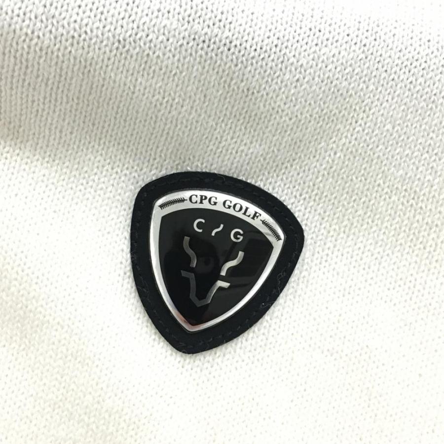 CPG GOLF 【美品】CPG セーター 白×黒 袖ロゴ Vネック ニット