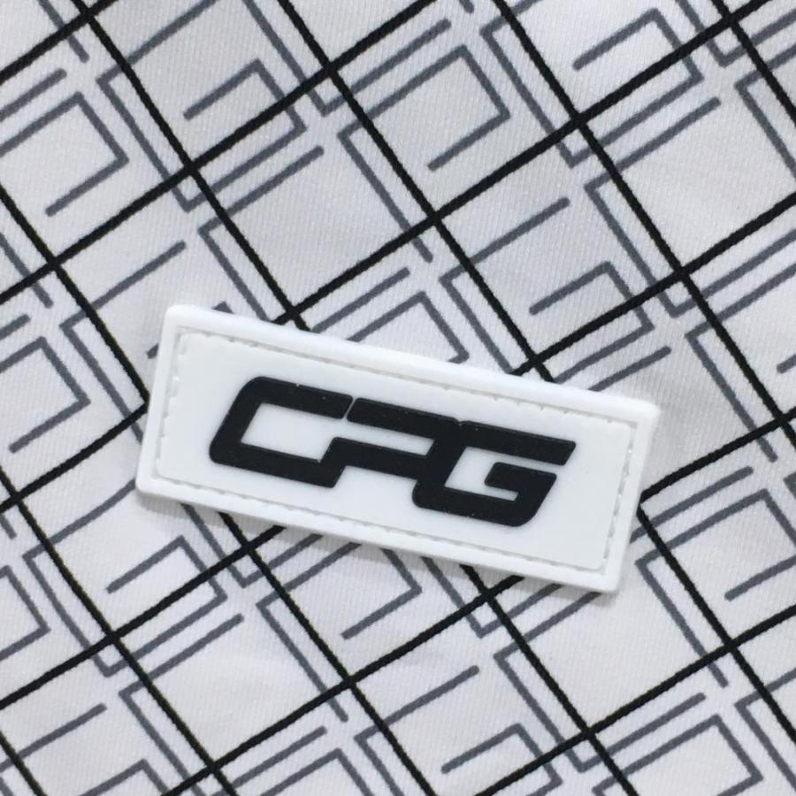 CPG GOLF - 【超美品】CPG 長袖ハイネックプルオーバー 白×黒×薄墨色 総柄 のど頚ロゴタイプ レディース 1(S) ゴルフ御召しもの CPG