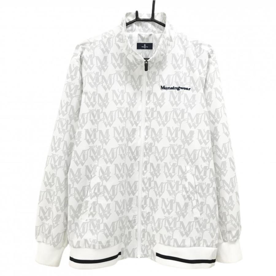 Munsingwear ナイロンジャケット LL メンズ 裏地メッシュ ゴルフ Munsingwear（マンシングウェア） ジャケットブルゾン 白×グレー ロゴ