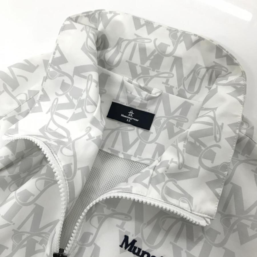 Munsingwear ナイロンジャケット LL メンズ 裏地メッシュ ゴルフ Munsingwear（マンシングウェア） ジャケットブルゾン 白×グレー ロゴ
