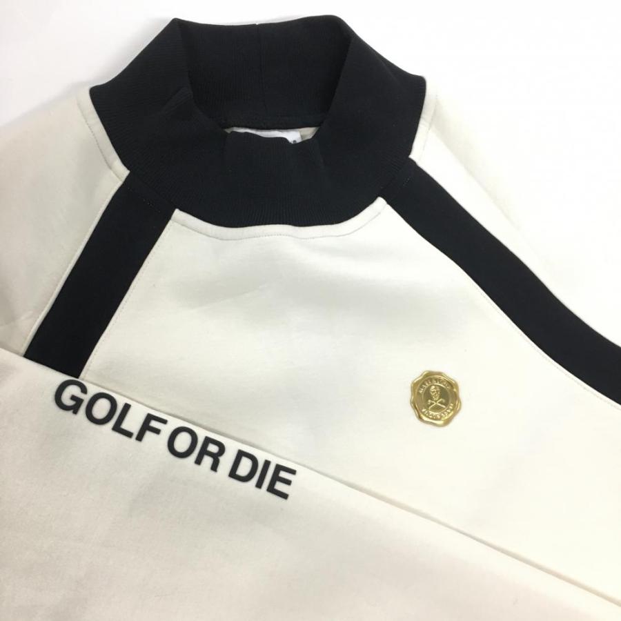 【美品】マークアンドロナ ハイネックワンピース 白×黒 ダンボールニット調 レディース 38(M) ゴルフウェア 2024年モデル MARK＆LONA_2