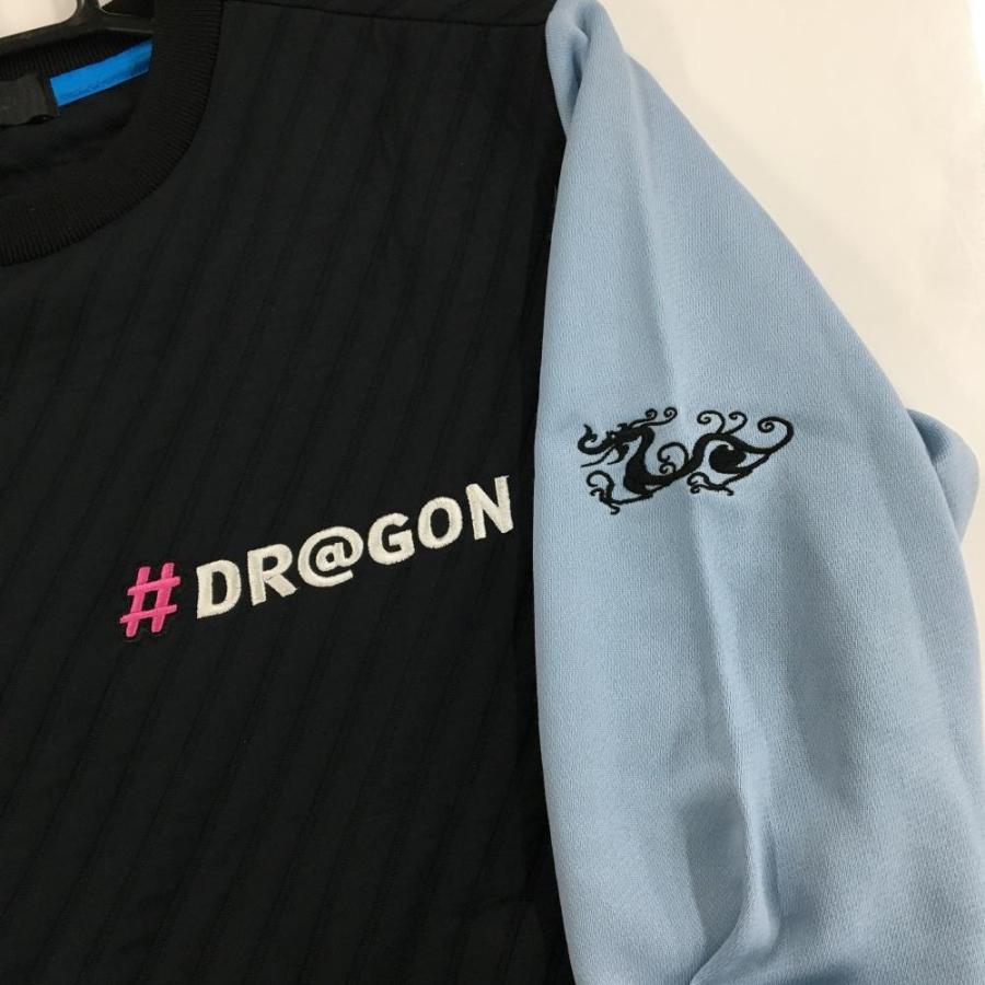【美品】ダンスウィズドラゴン 切替トレーナー 黒×ライトブルー スウェット メンズ 2(M) ゴルフウェア Dance With Dragon Dance With Dragon（ダンスウィズドラゴン） 【美品】ダンスウィズ