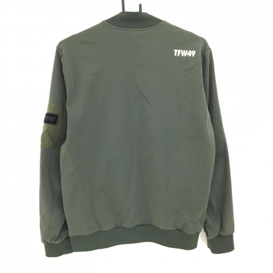 美品　TFW49 メンズ　ブルゾン　アウター　ジャケット M グリーン TFW49 【美品】TFW49 ジャケット ダークグリーン 裏微起毛 ストレッチ