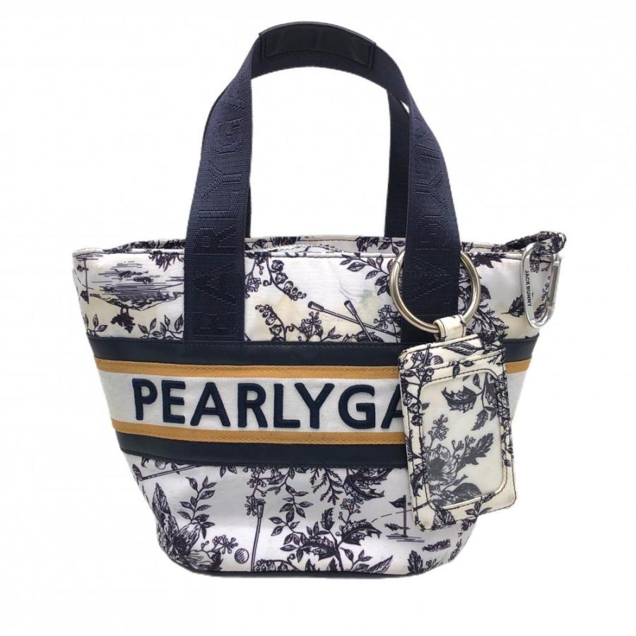 PEARLY GATES（パーリーゲイツ） カートバッグ 白×ダークネイビー 総柄