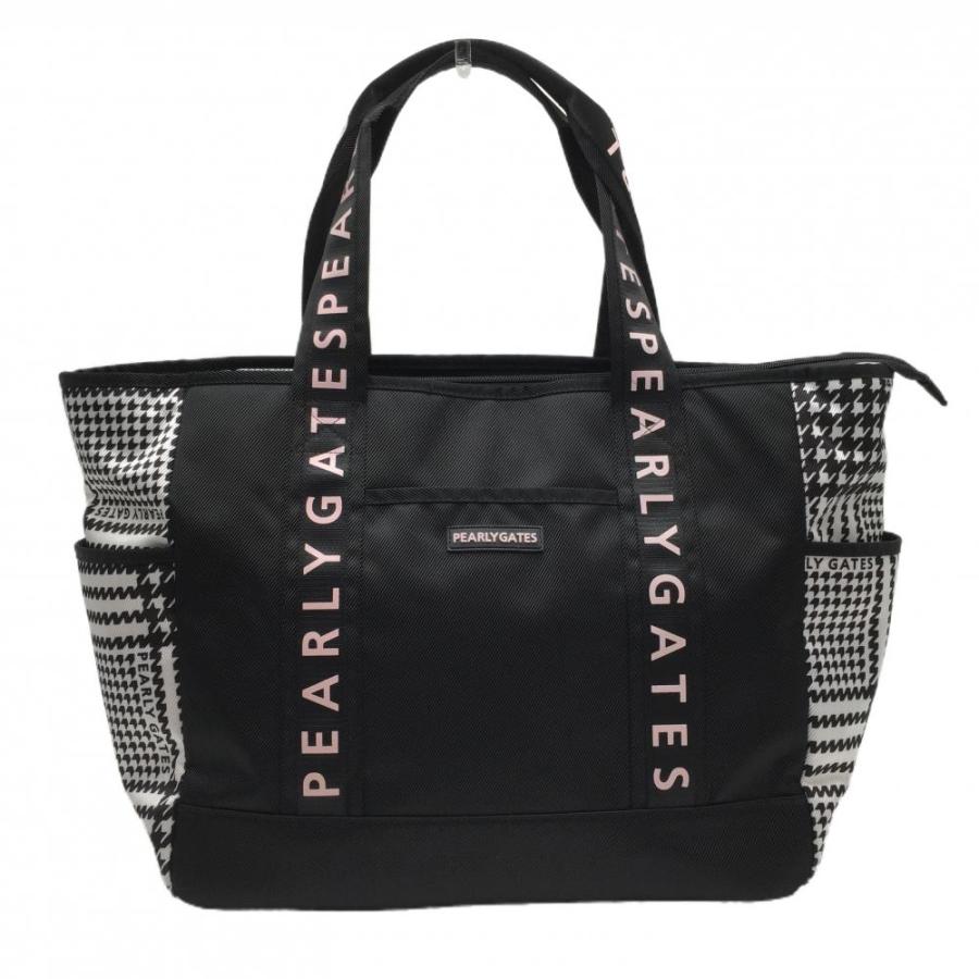 PEARLY GATES トートバッグ 大容量 黒/白 PEARLY GATES（パーリーゲイツ） 【美品】パーリーゲイツ ビッグトート