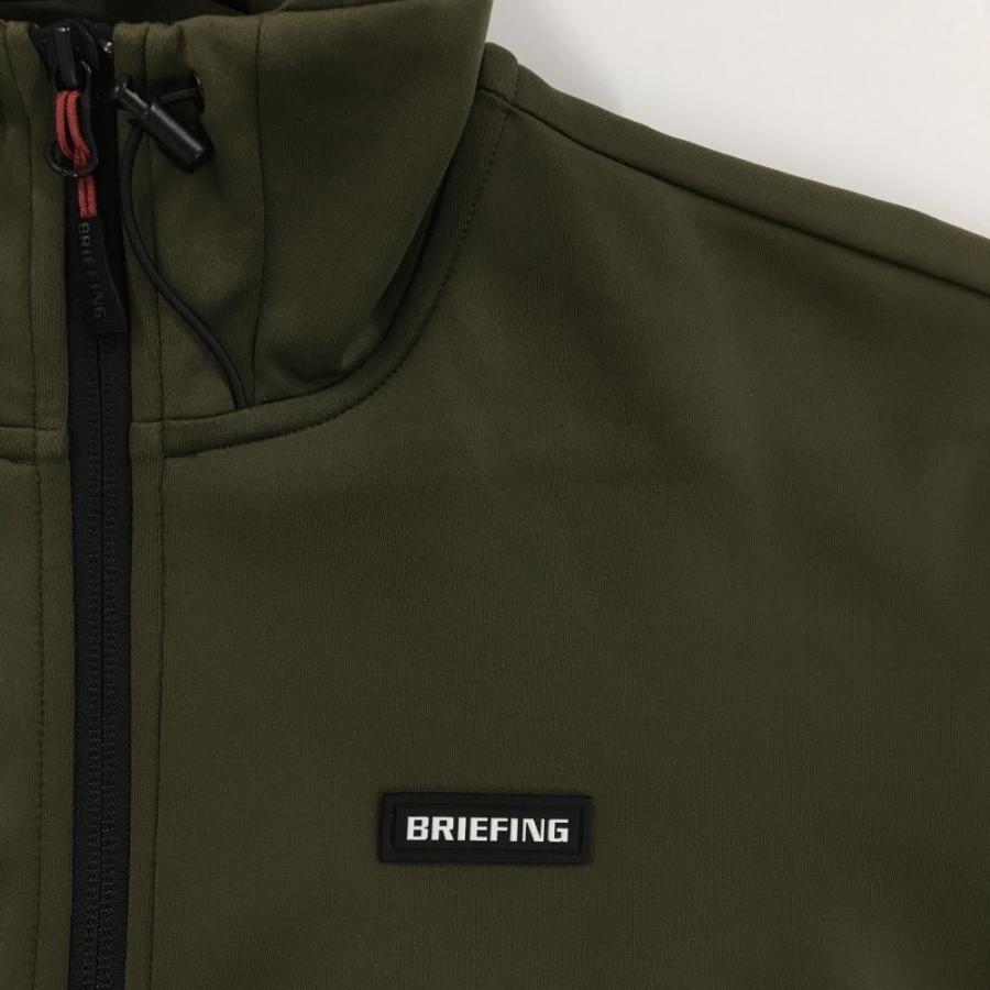 【美品】ブリーフィング ジップパーカー カーキ 背面立体ロゴ ブルゾン  メンズ M ゴルフウェア BRIEFING BRIEFING GOLF（ブリーフィングゴルフ） 【美品】ブリーフィング