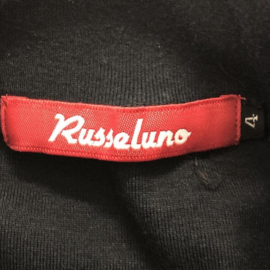 Russeluno（ラッセルノ） 異素材長袖ハイネックシャツ 黒×白
