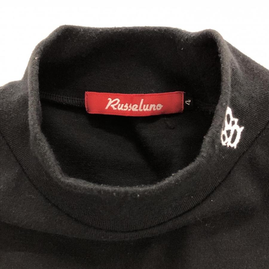 Russeluno（ラッセルノ）長袖モックニット Russeluno（ラッセルノ） 異素材長袖ハイネックシャツ 黒×白