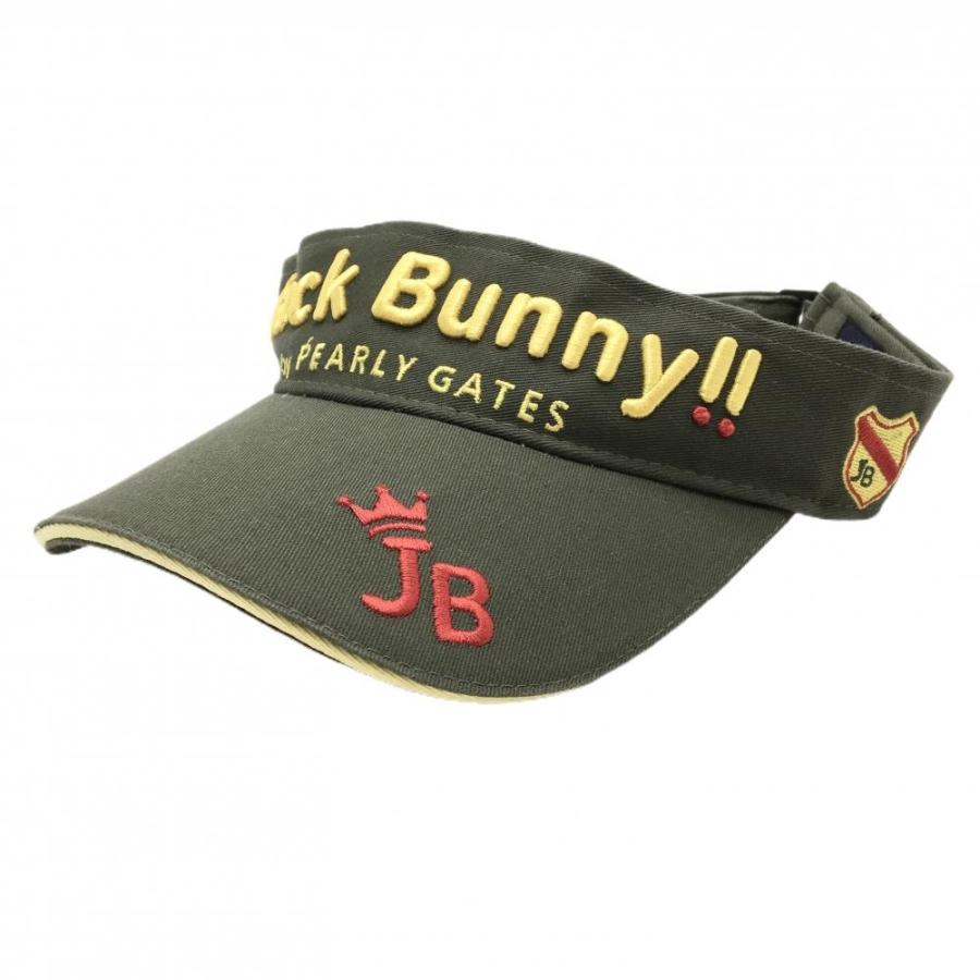 Jack Bunny!!（ジャックバニー） サンバイザー カーキ×イエロー ロゴ 